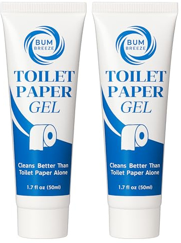 Bum Breeze Toilet Paper Gel – Travel Size (1.7oz) – Two Pack – Wet Wipe Alternative & Flush Safe – Toilet Paper Foam, Spray, or Lotion Substitute