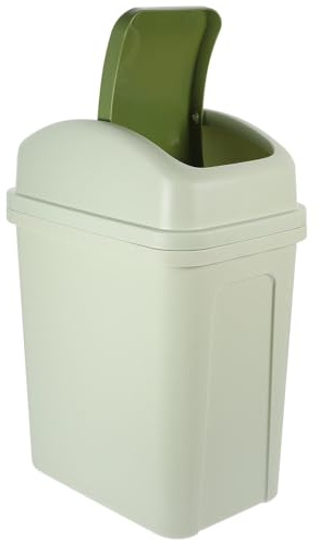 SEWACC Cubo de Basura Grande con Tapa Abatible Plástico Resistente Color Verde Claro Capacidad Amplia para Cocina y Salón Cubo Doméstico de Gran Tamaño para Espacios Reducidos