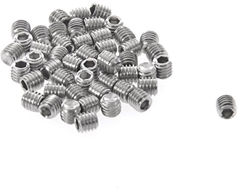 Remingtape 50 tornillos prisioneros M3 x 3 mm, acero inoxidable, con hexágono interior, color plateado
