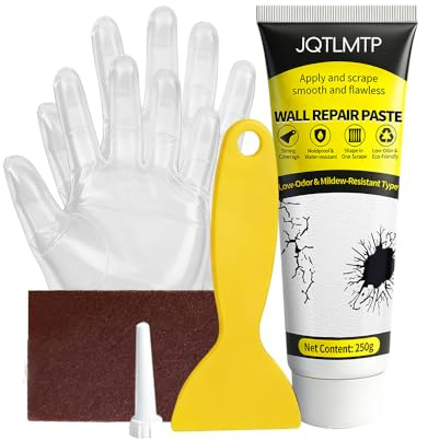 Drywall Repair Kit with Scraper, 2-Pack Wall Repair Putty, Easy Fix for Mildew, Peeling Paint, Graffiti, Quickly Repair Wall Cracks, Dents & Scratches
