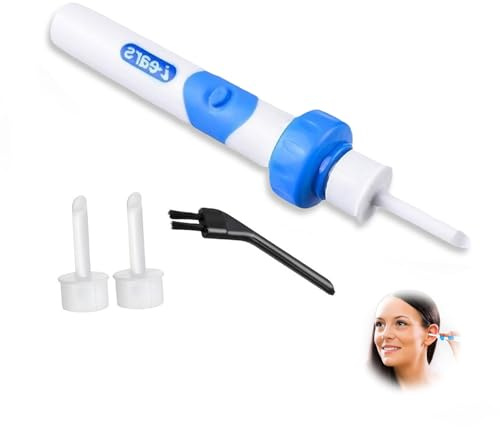Oroclear ohrenschmalz-sauger Original, Podomax Oroclear Ohrenschmalz-Reiniger, Entferner Sauger, Sicheres Und Weiches Ear Cleaner, Mit 2 Waschbaren Ersatzköpfen Und Batterie