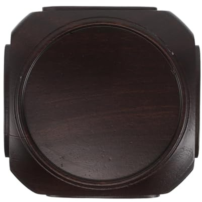 Artibetter Soporte para Jarrón Oriental de Madera Maciza Redondo Base Sólida Astillas Adecuado para Exhibición de Plantas Bonsái y Decoración Minimalista Tradicional
