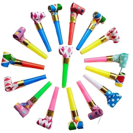 100 fischietti for bambini - Divertenti giocattoli da soffiare e rotolare for giochi di festa compleanno Per Partito