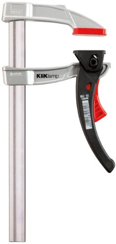 BESSEY KliKlamp Hebelzwinge KLI12 | 120 mm Spannweite | 120 kg Spannkraft | Leichte Spannzwinge aus Magnesium ermöglicht schnelles präzises Arbeiten mit hoher Stabilität und komfortabler Handhabung