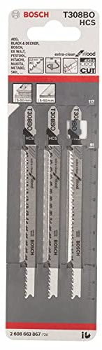 Bosch Accessories Professional 2608663867 Stichsägeblatt 3 Stichsägeblätter T 308 BO