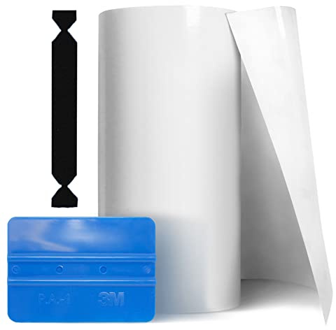 VViViD Satin Clear Paint Protection Bulk Vinyl Wrap Film 12 Inches x 72 Inches Including 3M Squeegee and Black Felt Applicator