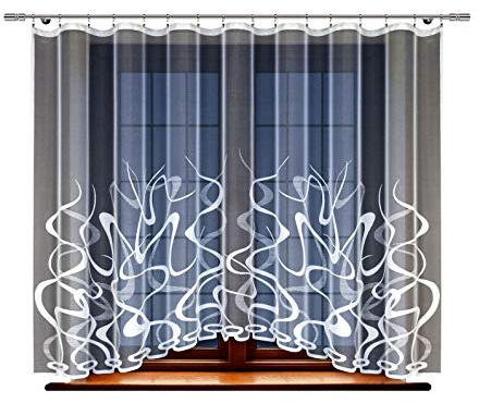 HAFT Gardine; Store; Vorhang transparent, elegant weiß, Kräuselband (180 x 300 cm)