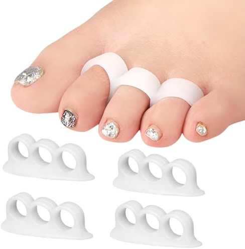 4 separadores de silicona para los dedos de los pies, para Hallux Valgus, martillo, dolor de pies.