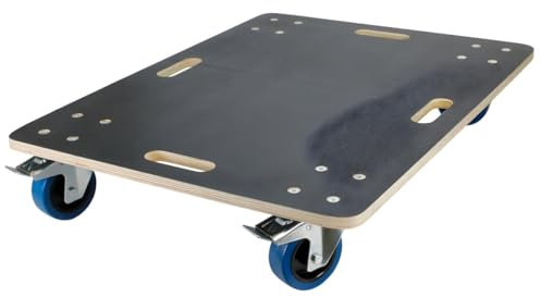 ECD Germany Chariot à roulettes avec 2 à Frein - 60 x 80 cm - Jusqu'à 800 kg - Plaque de sérigraphie - Roues en Caoutchouc Pivotantes - Transport de Meubles - Aide au Transport - Chariot Déménagement