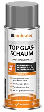 Ambratec Top Glas-Schaum Schaumreiniger in Spitzenqualität für Glasflächen Fahrzeugscheiben Spiegel Chrom-Amaturen Metalloberflächen Fliesen Kunststoffoberflächen