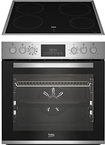 beko BBUM12341XE Einbau-Backofen-Set: Induktionskochfeld mit 4 Kochzonen, Backofen mit 8 Heizarten, 72 l Garraum-Volumen, Pizza-Funktion, Kindersicherung, Sensortasten, Schwarz/Edelstahl