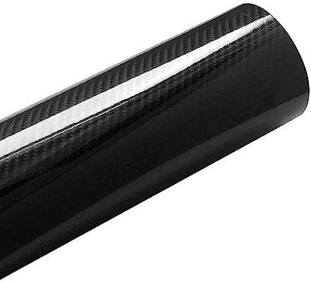 Kohlefaser Vinylfolie Selbstklebend Autofolie Wasserdichter Auto Schutz Folie DIY Ganzkörper Auto Styling Aufkleber Fahrzeug Lackschutzfolie Tarnung Vinyl Aufkleber für Auto,Motorrad,Schwarz 50*152cm