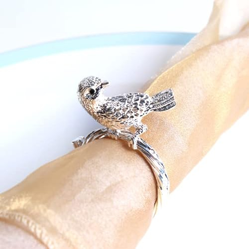 YEAG Serviettenring mit goldfarbenem Vogel-Motiv, 10 Stück