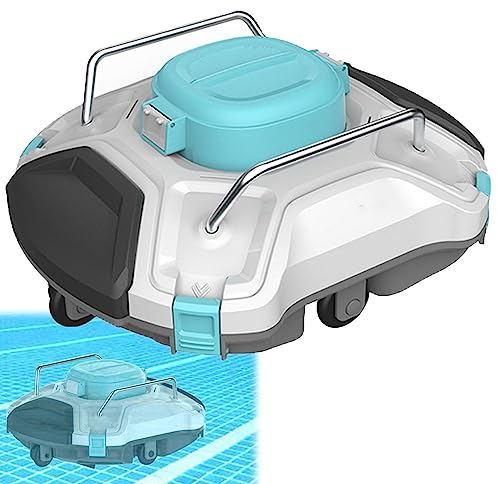 Oiyekntd Upgraded Cordless Robot Pool Vacuum for Above Ground Pool, Automatic Robotic Pool Cleaner with 2 Motor & Suction Swimming Pool Cleaner, Lasts 120Mins