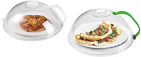 Microwave Splatter Covers, Deep Microwave Cover for Food, Large Microwave Plate Cover with Handle, Steam Vents Keep Microwave Oven Clean, BPA Free Clear Cover