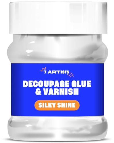 7 Artists Decoupage Kleber Lack Wasserfest 230 ml Half Glossy - Serviettentechnik Kleber auf Wasserbasis | Serviettenkleber für Serviettentechnik | Servietten Kleber zum Basteln