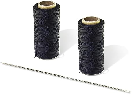 12 Upholstery Large Eye Long Needle Apply to Home or Work Hand Sewing Tapestry Embroidery (12 inch + 2 Leather)