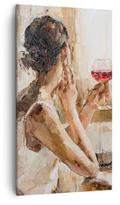 ARTTOR Leinwandbild 45x80 cm Wandbild Küche Menschen - 6226 | Vertikal Klein Wanddekoration Wohnzimmer Schlafzimmer Wandkunst Wanddeko Wand Kunstdruck Küche Wall Decor ARTTOR