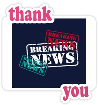 Sudden News Nachricht Art Deco Fashion Thank You Aufkleber Zitat Grateful