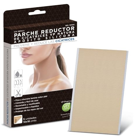 VP PHARMA Silicone Healing Patches: Healing Plasters with Durable Adhesion and Sun Protection, Ideal for Reducing Scars and Accelerating Recovery. 5 Patches 10 x 18 cm