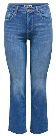 ONLY Femme Onlann-Kenya MW CR AK Fla DNM Soo618noos Jean Évasé, Medium Blue Denim, XL EU