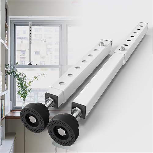 Gadgetzan 1 Pack Window Security Bars Adjustable 11-18,Portable Short Sliding Window Lock Bar for Child Safety/Anti-Theft,Window safety lock with Rubber Base for Vertical and Horizontal Window-White