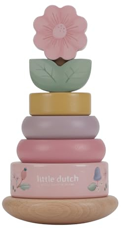 Little Dutch 7342 FSC Holz Ring Stapelturm - Fairy Garden rosa