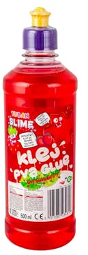 TUBAN Scented PVA Glue 500 ml – Perfect for Making Slime – Incredible Scent and Color – Paper Glue for Play – For Paper and Cardboard – Strawberry Scent – Red