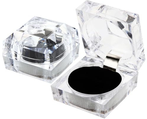 WESIEVYA 4stücke Ringboxen Transparent Tragbare Ringboxen Für Hochzeit Verlobungsring Schmuckboxen Ringetuis Und Ringhaltern