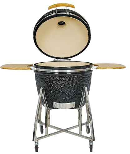 Kamado CL-29 Profi Keramik Grill Schwarz, Grilldurchmesser 72cm, Grillrostdurchmesser 62cm, BBQ Grillei Holzkohlegrill Grill Keramikgrill