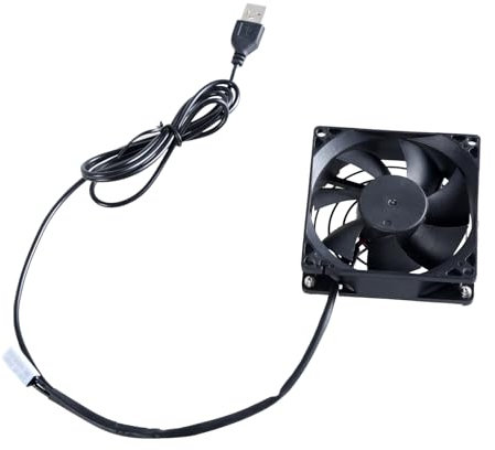 Vynetra Adjustable Thermostat USB Cooling Fan For Cabinets 80mm Enhances Air Circulation In Enclosed Spaces