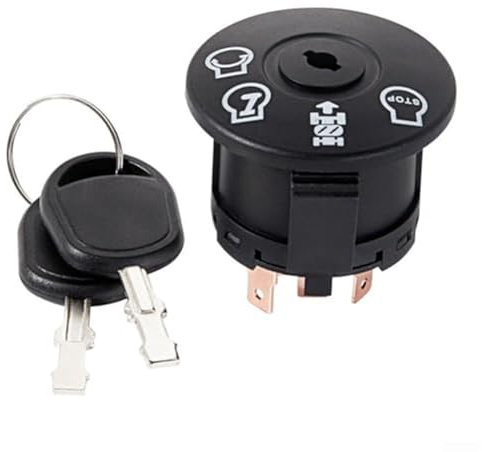 Pizgear Interruttore di accensione e avviamento Craftsman con 4 posizioni e 7 terminali, for trattorini tagliaerba Interruttore a chiave per tosaerba da giardino