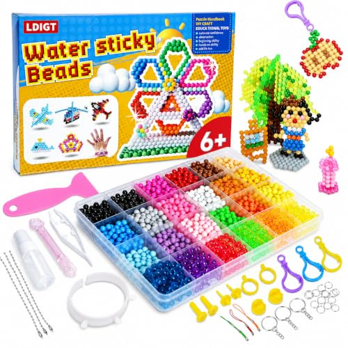 LDIGT 24 Farben Wasserkugel Set, 4800 Stück Wasserkugeln, Einführung in die Handwerkskugel, Handgefertigte Kugel für Kinder ab 6 Jahren, Handgefertigte DIY Supplementierung