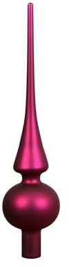 Kaemingk Julgransspets, glas, 26 cm hög, D = 6 cm julgransspets, matt – julgransdekoration och julgransprydnad, festlig, rosa, matt