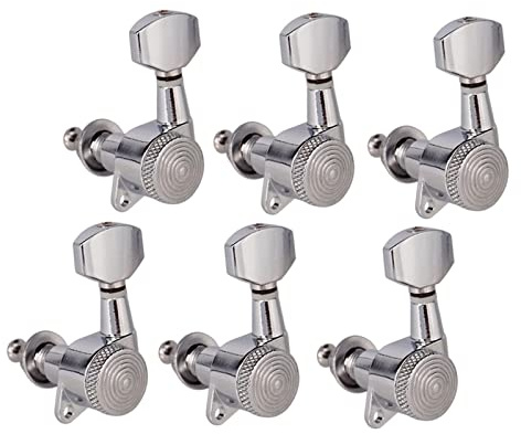 YEJBBUC Lot de 6 chevilles d'accordage pour cordes de guitare 6L Argenté 23 x 17,5 x 25 mm