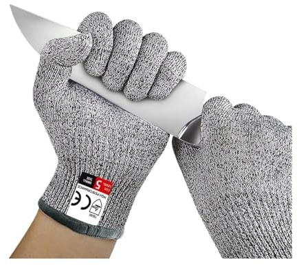 AYJYZHIAG Guantes de seguridad anticortes alta resistencia, protección nivel 5, guantes resistentes a cortes cocina for cortar carne pescado(L 24cm For Adult)