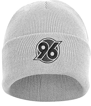 Hannover 96 Mütze Grau mit Logo – Offizielle H96 Fanmütze – Warme Strickmütze für Herren & Damen – Fußball Bundesliga Fanartikel – Winter Beanie