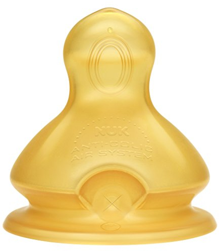 NUK First Choice+ Latex Replacement Teats | 0-6 Months with Medium Feed Hole | 2 Count