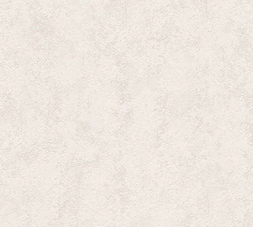 A.S. Création fleecetapet 10,05 m x 0,53 m – gipsutseende beige – enfärgad väggtapet tillverkad i Tyskland – 560148