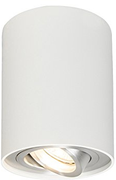 Qazqa Deckenstrahler, Deckenspot - Rondoo Up - Weiß, max. 50W, Geeignet für LED, 9.5cm, Ideal als Wohnzimmerlampe, Küche lampe und