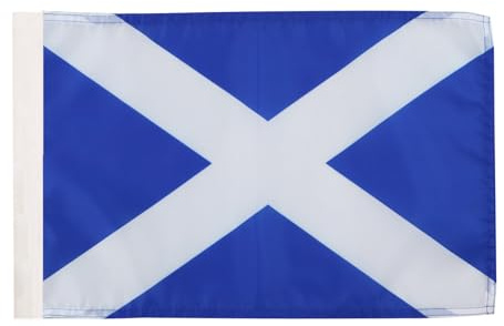 AZ FLAG Bandera Escocia 45x30 cm Estandarte Escocésesa Poliéster 100D Funda | Uso interior y exterior Enseña Scotland costuras dobles y bordes reforzados con funda para mástil