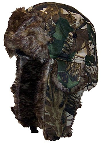 Best Winter Hats Adult Tree Camouflage Russian/Hunters W/Soft Faux Fur Winter Cap(One Size) - Autumn