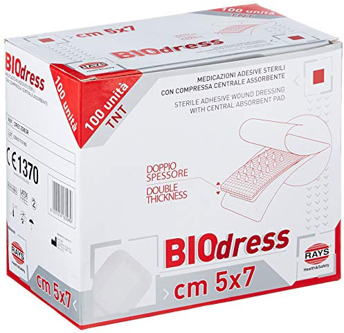 GIMA 34860 Medicazione Adesiva Sterile Tnt, 5 x 7 cm, Confezione 100 Pezzi