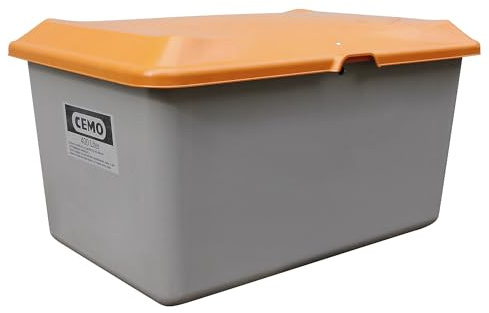 CEMO 10569 GFK-Streugutbehälter ohne Entnahmeöffnung, grau/orange, 400 L