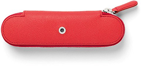 Graf von Faber-Castell Faber-Castell Graf von Faber-Castell 118676 Epsom Reißverschluss-Etui für 2 Schreibgeräte India Rot