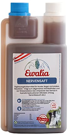 NEU! EWALIA Nervensaft für Hunde - Beruhigung und Balance für Ihr Haustier in stressigen Zeiten - mit Tierärzten entwickelt, 100% Natur pur, frei von Zusätzen, zertifizierte Inhaltsstoffe - 500ml