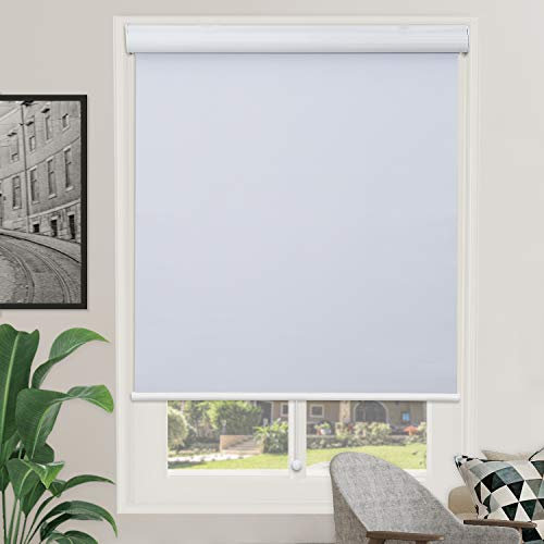 Verdunklungsrollo mit Volant, Weiß, Grau, Schwarz, 16 Größen 30W x 76.75H Weiß - Rückseite weiß