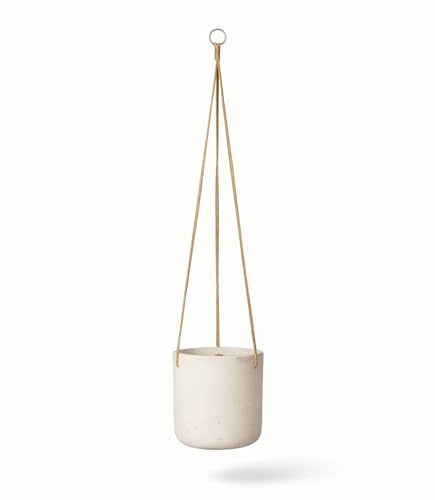 Finestgreen Hängendes Pflanzgefäß Charlie Grau | Hängender Blumentopf zum bepflanzen | Urban Gardening Pflanzenampel Betonoptik (S Ø:15 H:14,5 cm) | Pottery Pots