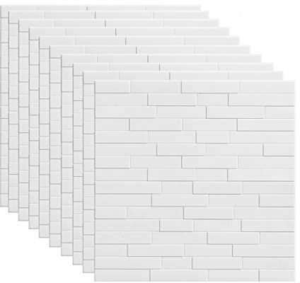 XCYYBB 3D Brick White Wall Stickers DIY Waterproof Self Adhesive Decorative Wallpaper Soundproofing Moisture-Proof Wall Panels Removable Foam Panel for Living Room,Bedroom,Kitchen -White 30pcs