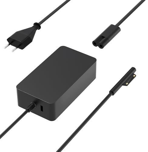 SLRIOYS Cargador Surface 65W Compatible con Microsoft Surface Pro 3 4 5 6 7 7+ 8 9 10 X Surface Laptop 7 6 5 4 3 2 1 Surface Book 3/2 1 Surface Go 4、3、2、1 Tablet Windows Adaptador de Carga
